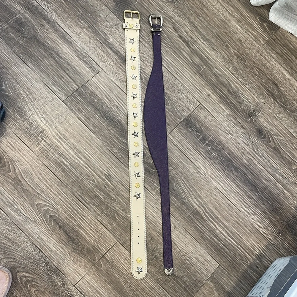 Silver Star & Coin Belt and purple belt bundle (M/L)